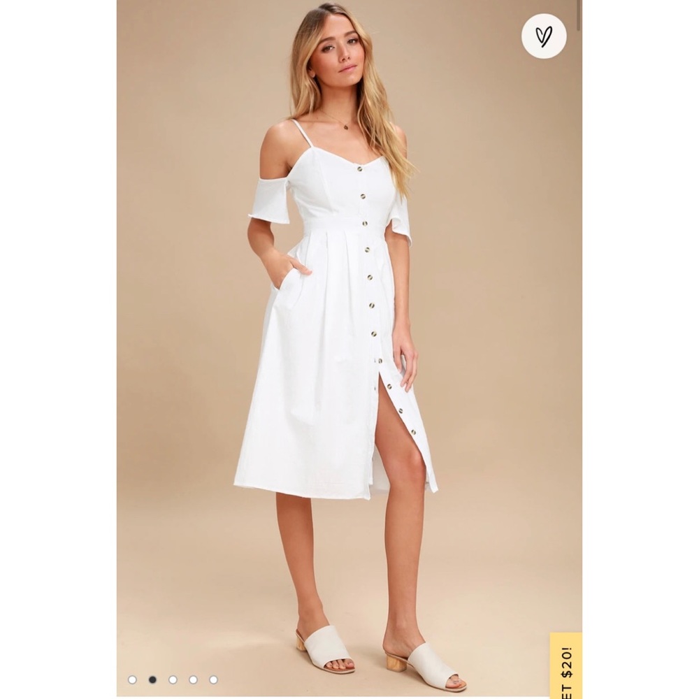 Lulu’s I’ve Got Love White Off The Shoulder Dress